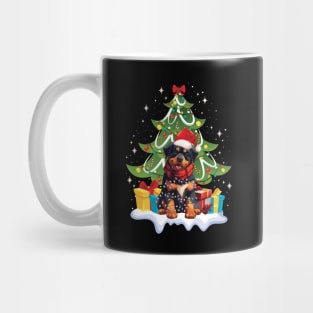 Merry Christmas Tree With Rottweiler Dog Mug